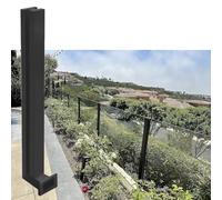 Ringhiera per recinzione in vetro nero, regolabile, montaggio a parete, sistema di ringhiera per balcone, con kit di installazione completo, altezza regolabile (nero, altezza 89 cm)