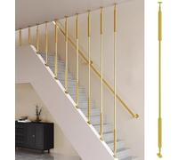 Ringhiera per scale, 1 barra semplice color oro, altezza personalizzabile (40 cm) per scale interne, gradini e recinzioni, robusta protezione per corrimano per la sicurezza