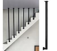 Ringhiera per scale a forma di L per interni ed esterni, corrimano per scale a soffitto in metallo da 30-150 cm maniglia di sostegno di sicurezza antiscivolo, parapetto per scale in ferro battuto nero