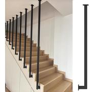 Ringhiera per scale a forma di L, recinzione di sicurezza laterale per scale, universale decorativo il per hotel, loft, villa, ufficio, cantina - nero (1 pz), H-0.4m/1.31ft