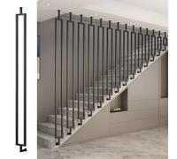 Ringhiera Per Scale Balaustre in ferro battuto personalizzabili, montanti per balaustre di scale per prevenire le cadute, per casa/ufficio/hotel/centro commerciale(Black (A),70in (178cm))