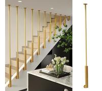 Ringhiera Per Scale Balaustre per scale personalizzabili in ferro nero per interni, Moderno ponte balaustre per case decorativo, Oro/bianco Colonna a balaustro per mansarda/corridoio(Gold,195cm)