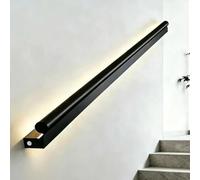 Ringhiera per Scale con Illuminazione Ambientale e Rilevamento Corporeo | Alluminio Nero Corrimano Intelligente Luminoso con Doppia Striscia LED, Illuminazione Verso l'Alto e Verso il Basso