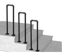 Ringhiera per scale da esterno Corrimano in ferro battuto durevole per una maggiore sicurezza in giardini, loft e patioDesign robusto resistente alle intemperie per un supporto sicuro