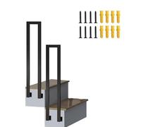 Ringhiera per scale da esterno, in ferro battuto, per gradini in cemento, migliora la sicurezza e lo stile, durevole e resistente alle intemperie, ideale per giardini e cortili