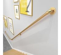 Ringhiera Per Scale Delle Scale - Ferro Battuto - Per Interne E Esterne - Corrimano Per Scale Nero Da Parete - Passamano Di Supporto Per Corridoio Per Anziani(Gold,450cm(3 * 110cm+120cm))