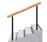 Ringhiera per scale esterne, corrimano di transizione per gradini e portici, corrimano per esterni adatti a scale da 1 a 4 gradini, kit di ringhiera in ferro battuto con base e raccordi a pa