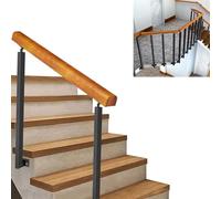 Ringhiera per scale esterne, corrimano di transizione per gradini e portici, ringhiera nera per scale esterne in ferro battuto, adatta a 2 o 3 gradini, kit di supporto di sicurezza per ringh