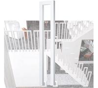 Ringhiera per scale in alluminio con corrimano a forma di U e aste di supporto antiscivolo, 45 cm, protezione di sicurezza bianca per scale, durevole e facile da installare