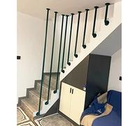 Ringhiera per scale in ferro battuto a forma di L, ringhiera di sicurezza antiscivolo per interni ed esterni | Ringhiera industriale zincata per montaggio a parete | Recinzione di sicurezza per ville