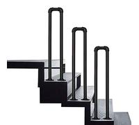 Ringhiera per Scale in Ferro Battuto a Forma Di U per Esterni, Resistente, Nera, per Anziani, con Picchetto Di Sicurezza, Confezida 1/100Cm(3.3Ft)