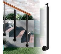 Ringhiera per scale in ferro battuto per corrimano di transizione per esterni, corrimano laterale con raccordi, ringhiere per verande, pali per ingresso di villa loft (100 cm)