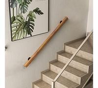 Ringhiera per scale in legno antiscivolo con supporti a parete, corrimano di sicurezza per anziani e bambini, robuste aste per scale per una migliore presa e stabilità, facile installazione