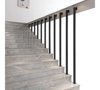 Ringhiera per scale in metallo a forma di L con supporti antiscivolo per interni per corridoi, finitura nera opaca per ville e loft, soluzione di sicurezza sicura ed elegante