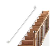 Ringhiera per scale in metallo bianco, da 1 a 20 piedi, per interni/esterni, ringhiera a parete, ringhiera a gradini per la sicurezza, barra di sostegno per doccia per il supporto del bagno