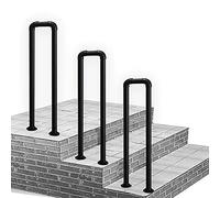 Ringhiera per scale in metallo nero opaco all'aperto per ferro forgiato a 1 gradino adatta a gradini da 50 cm Design durevole ed elegante per la sicurezza Soluzione moderna per corrimano per scale