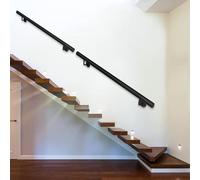 Ringhiera per scale in metallo, regolabile da 1 m a 6 m, per interni ed esterni, per casa, giardino, corridoio, loft, asili nido - robusta impugnatura (400 cm)