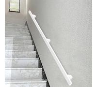 Ringhiera per scale industriali per interni - Corrimano bianco da parete per scale - Capacità di carico di 440 libbre Corrimano in metallo antiscivolo - Corrimano in tubo quadrato bianco(240cm)