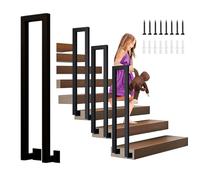 Ringhiera per Scale Interne, Ringhiera per Esterni Forma fi U, Parapetto Scala Interna, Corrimano per Scale per Ville, Balconi, Corridoi Ringhiera in ferro (C-Nero, 35cm)