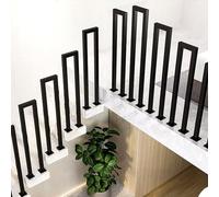 Ringhiera per Scale Interne, Ringhiera per Esterni Forma fi U, Parapetto Scala Interna, Corrimano per Scale per Ville, Balconi, Corridoi Ringhiera in ferro (Nero, 95cm)