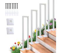 Ringhiera per Scale Interne, Ringhiera per Esterni Forma fi U, Parapetto Scala Interna, Corrimano per Scale per Ville, Balconi, Corridoi Ringhiera in ferro (Bianco, 65cm)