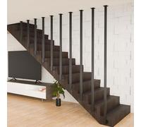 Ringhiera per scale interne, ringhiera per scale da pavimento a soffitto, pali in ferro battuto, moderna ringhiera a forma di L, per loft, ville, appartamenti (30 cm)