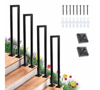 Ringhiera per Scale Interne, Ringhiera per Scale Interne Ferro Battuto, Ringhiera a Forma di u, Corrimano Per Scale Esterne,Balconi, Corridoi, Appartamenti, Ringhiera per Scale per Ville(Nero/100cm)