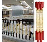 Ringhiera per Scale Interne Ringhiere per Scale in Acrilico per Terrazze, Montanti per Scale in Legno per Ringhiere per Soffitta/Villa, Colonna Balaustra per Gradini(Red,5 pcs)