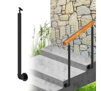 Ringhiera per scale montanti regolabili, montanti balaustra neri colonna ringhiera metallo scale Corrimano orizzontale facile installare gradini del portico della chiesa(Side mount,105cm(41.3in))