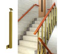 Ringhiera per Scale Palo Interne Montaggio Laterale, Mandrini Ringhiera per Scale a 270° Regolabili per Mansarda Portico, Colonne con Colonnine in Ferro Battuto Nero