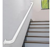 Ringhiera per scale zincata bianca, 30600 cm, kit completo per supporto da parete interno/esterno, corrimano durevole, design moderno, facile installazione, sicurezza e stile per le case