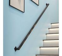 Ringhiera quadrata da parete, 60 cm 540 cm, corrimano regolabile in metallo, per gradini interni ed esterni, barra di supporto antiscivolo, per portico e case (2,8 m)