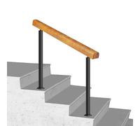 Ringhiera regolabile in legno per 3-4 gradini per scale esterne per portico e patio, altezza 109,2 cm, per gradini interni ed esterni, design elegante con picchetto