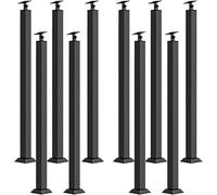 Ringhiera regolabile in metallo per scale, angolo di 270°, set da 10 pezzi, per uso interno ed esterno, balaustre per ponte da 100 cm per un supporto robusto