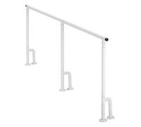 Ringhiera regolabile per scale all'aperto, in acciaio inox per gradini interni/esterni, design a cerchio luminoso per anziani, 120 cm (47,2 in) ringhiera bianca per scale a mano