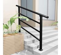 Ringhiera regolabile per scale per portico anteriore e gradini in acciaio zincato con kit di installazione adatta a 24 gradini corrimano di sicurezza per ponti e scale