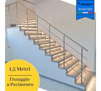 RINGHIERA SCALA INTERNA IN ACCIAIO INOX 1,5 MT FISSAGGIO A PAVIMENTO