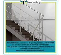 ringhiera scala interna in acciaio inox 3 metri fissaggio a pavimento