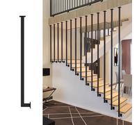 Ringhiera universale regolabile per scale piatte e inclinate, in metallo, personalizzabili, per case, hotel, loft, ville, uffici, colore nero, 55,1 cm