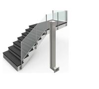 Ringhiere in vetro montate lateralmente in acciaio inossidabile for scale - Colonne for balaustre moderne(Right End Post,110cm)