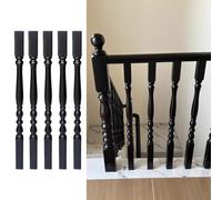 Ringhiere per scale, Balaustre in legno for scale interne, ringhiere for verniciate di nero, archi decorativi for for la ristrutturazione delle(5 PCS)