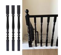 Ringhiere per scale, Balaustre in legno for scale interne, ringhiere for verniciate di nero, archi decorativi for for la ristrutturazione delle(3 PCS)