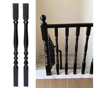 Ringhiere per scale, Balaustre in legno for scale interne, ringhiere for verniciate di nero, archi decorativi for for la ristrutturazione delle(2 PCS)