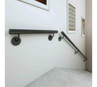 Ringhiere per scale neri da parete, corrimano in tubo tondo per scale interne ed esterne, corrimano antiscivolo per scale per corridoi, soppalchi, patio, guardrail per asili nido(280cm)