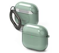 Ringke Air Compatibile con Cover AirPods 4, Custodia Leggero Resistente ai Graffi TPU con Moschettone e Portachiavi - Green
