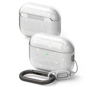 Ringke Air Compatibile con Cover AirPods Pro 3, Custodia Leggero Resistente ai Graffi TPU con Moschettone - Glitter Clear