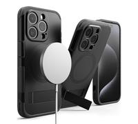 Ringke Alles Compatibile con Cover iPhone 15 Pro, Cover Protettiva Antiurto con Cavalletto Regolabile Incorporato Compatibile con Accessori Magnetici - Black