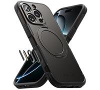 Ringke Alles Compatibile con Cover iPhone 16 Pro, Compatibile con Accessori Magnetici, Cover Antiurto con Cavalletto Regolabile Incorporato - Gunmetal