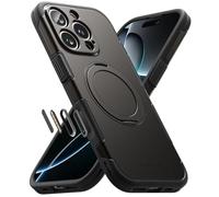 Ringke Alles Compatibile con Cover iPhone 16 Pro Max, Compatibile con Accessori Magnetici, Cover Antiurto con Cavalletto Regolabile Incorporato - Gunmetal