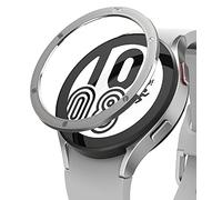 Ringke Bezel Styling Compatibile con Cover Samsung Galaxy Watch 5 e Galaxy Watch 4 44mm, Ghiera Anti Graffio Acciaio Inossidabile Adesiva Accessorio - Silver (44-42)